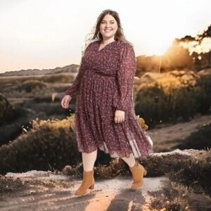 Lane Bryant Burgundy floral dress